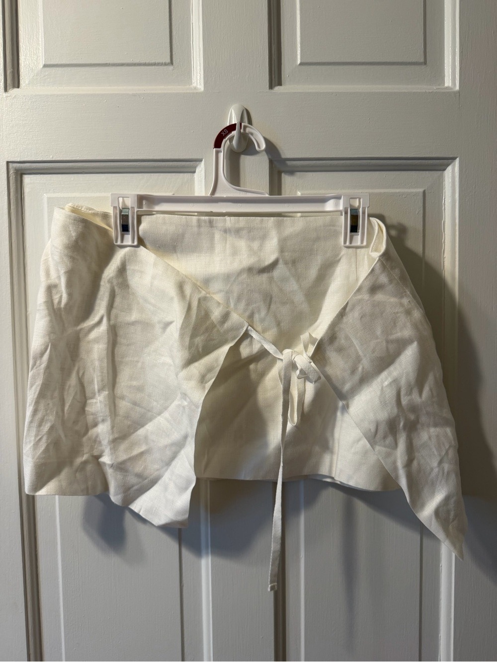Mango White Linen Blend Wrap Skort Size Small